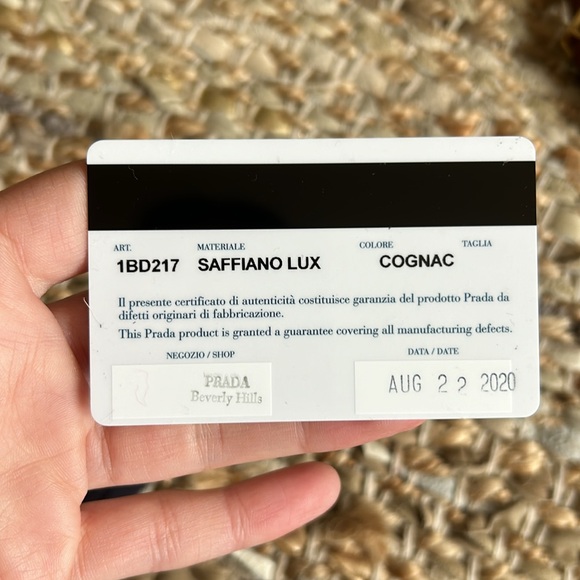 prada "embleme flap" small saffiano COGNAC purse BRAND NEWWW - Picture 17 of 17